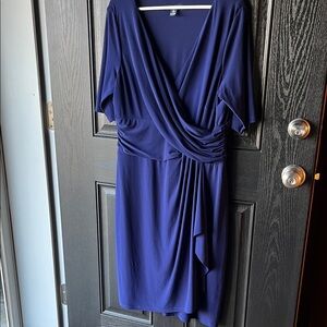 Chaps Deep Blue Asymmetrical Dress